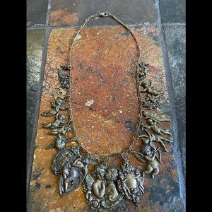 Vintage Cupid charm necklace